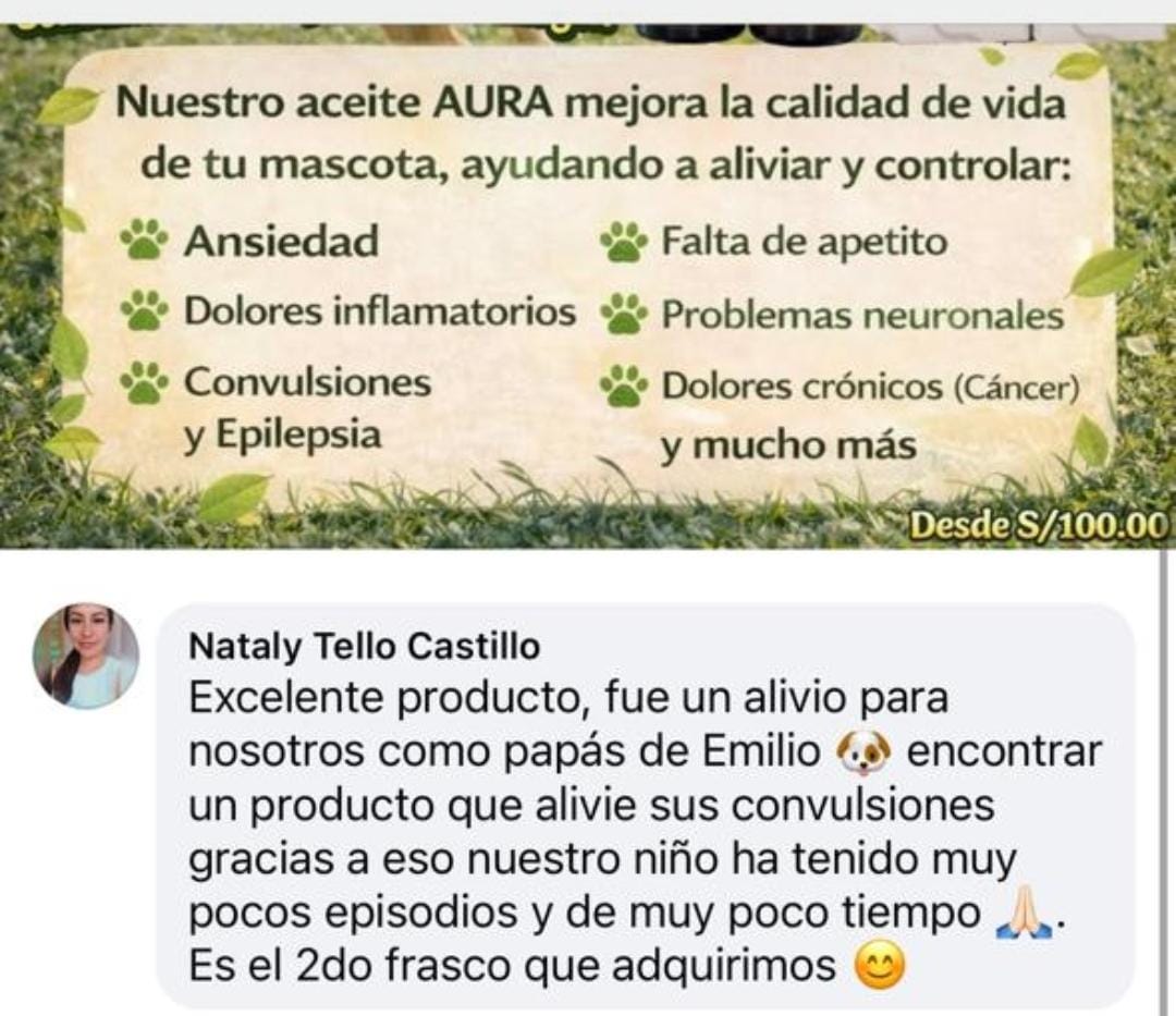 Comentario de Facebook sobre Emilio y la reducción de episodios de convulsiones
