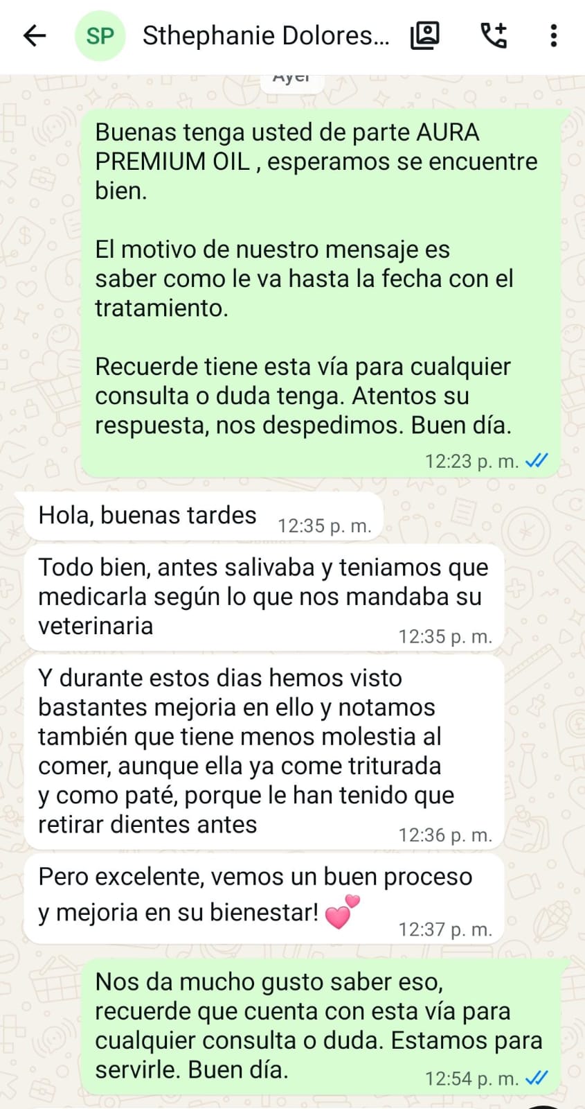 Chat de WhatsApp: menos molestia al comer y mejora en bienestar