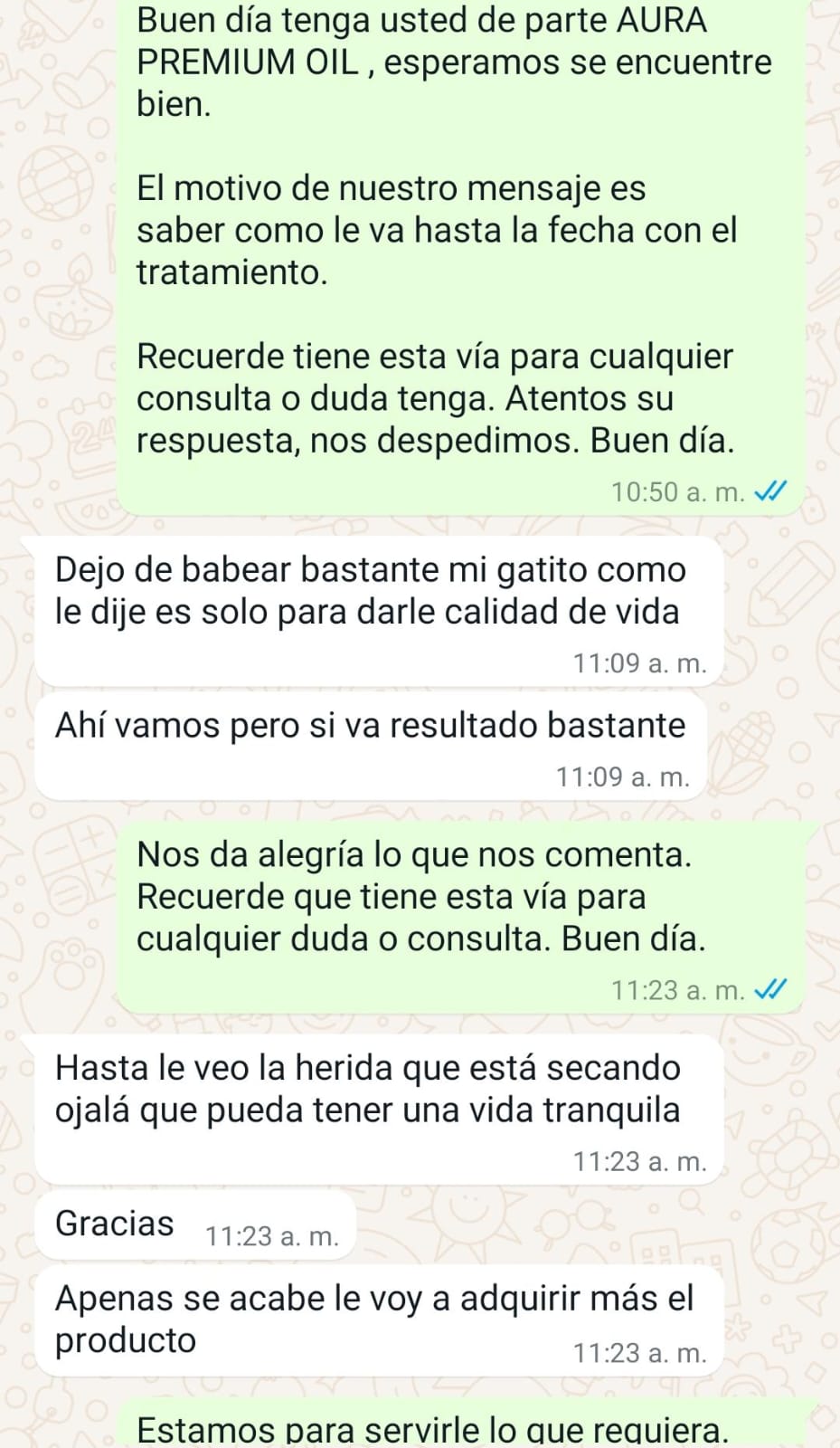 Comentarios de Facebook: perro y gato con mejora por gingivitis y calidad de vida